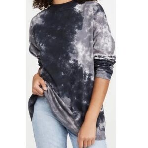We The Free Gray Tie Dye Oversized Long Sleeve Tee Top, Size S